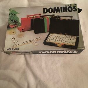 Classic Domino Set with Black and Green Case